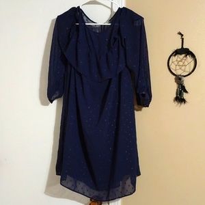 Polka Dotted, Lace Dress (shoulderless sleeves)